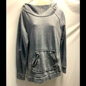 Roxy Gray Cowl Neck Hoodie XL